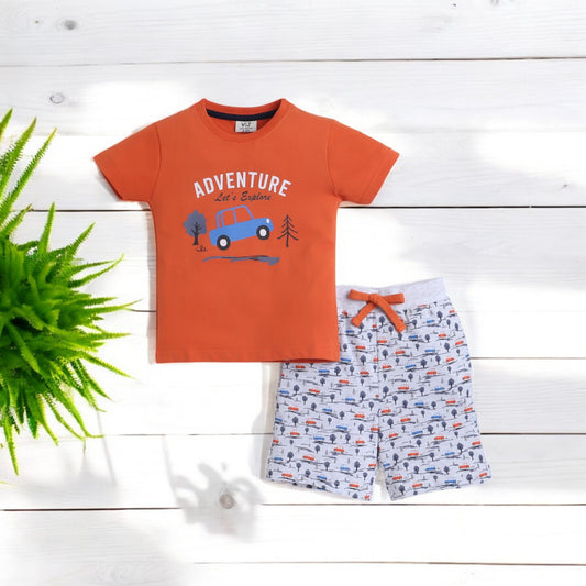 Victor and Jane - Printed T-shirt and Shorts Set