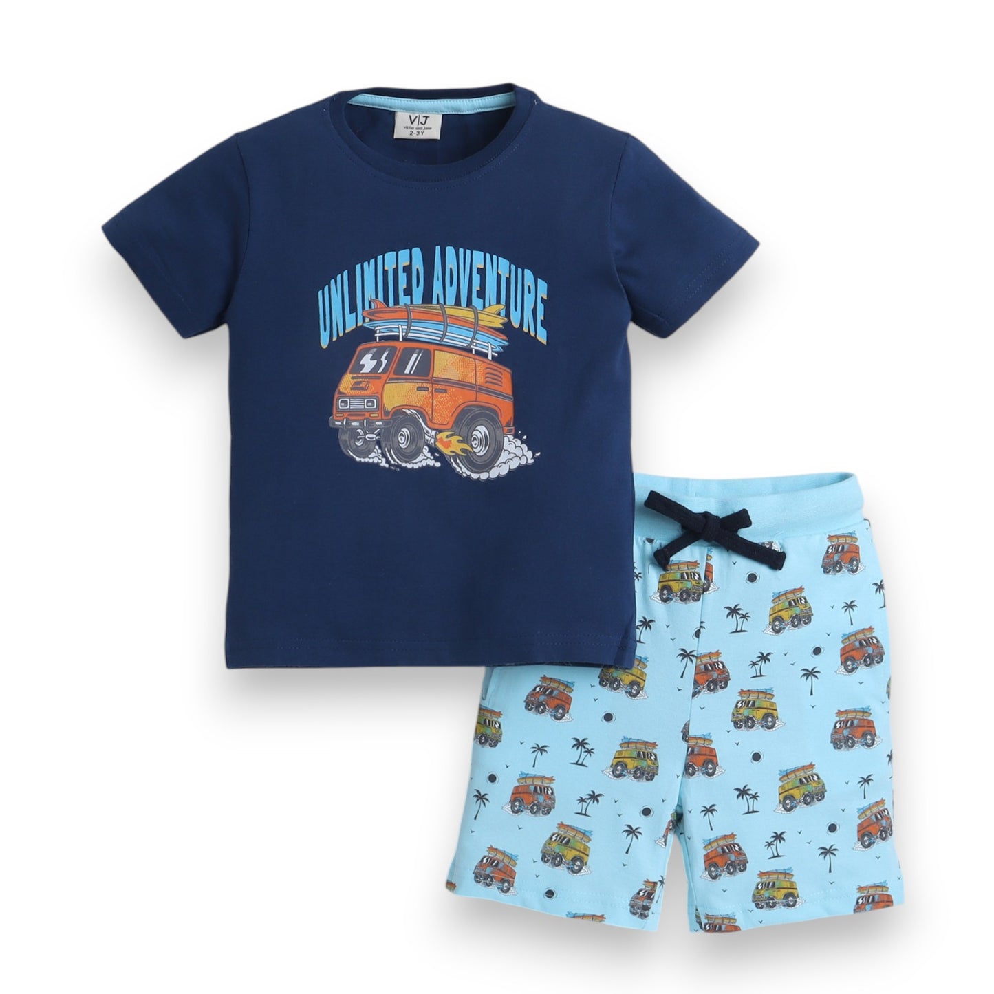 Victor and Jane - Printed T-shirt and Shorts Set