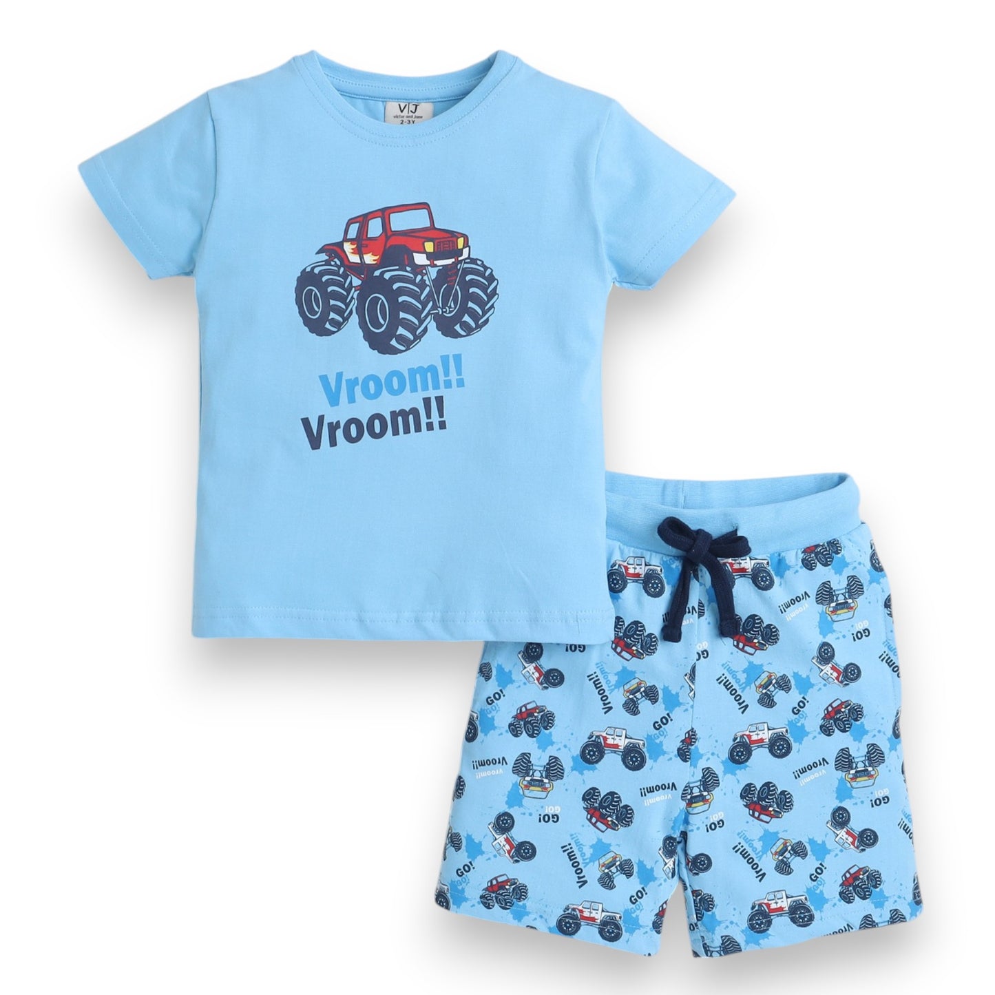 Victor and Jane - Printed T-shirt and Shorts Set