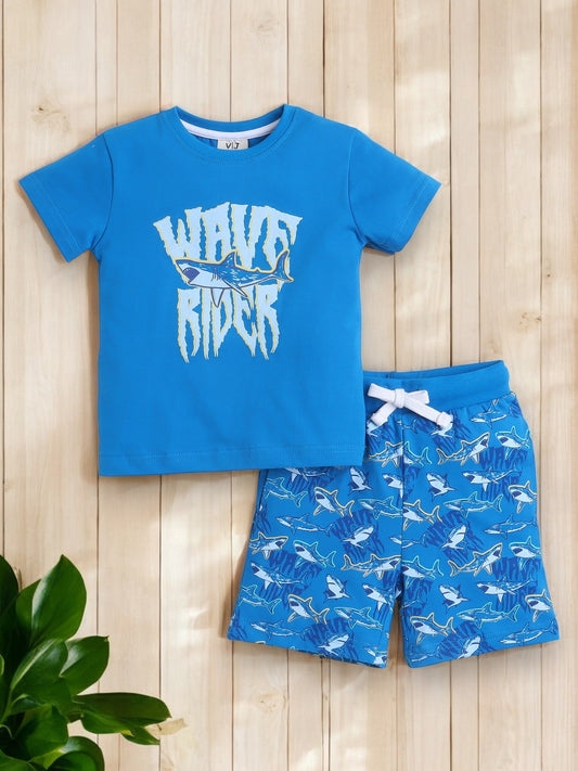 Victor and Jane - Printed T-shirt and Shorts Set