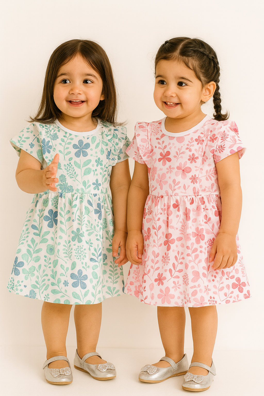 Victor and Jane - All-Over Printed Ruffle Dress (Pack of 2)