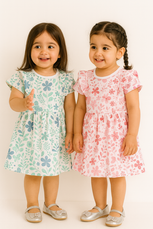 Victor and Jane - All-Over Printed Ruffle Dress (Pack of 2)