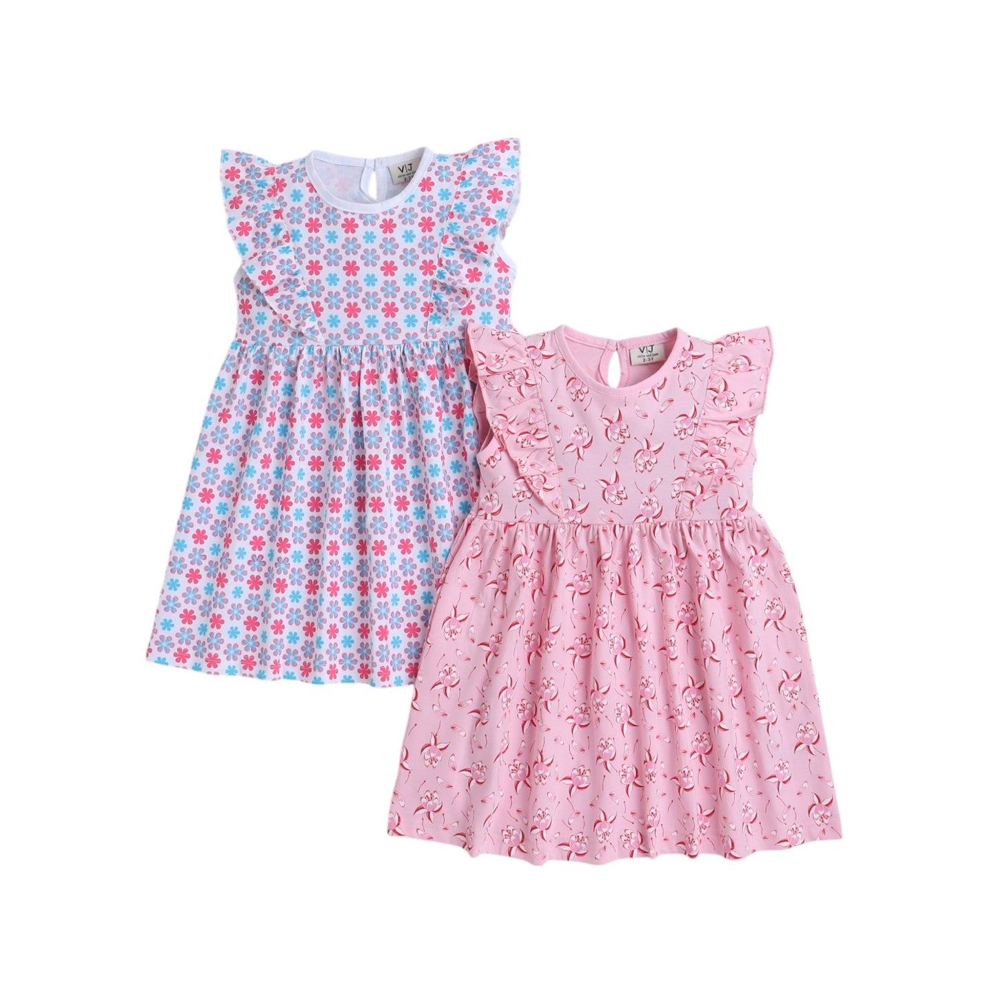 Victor and Jane - All-Over Printed Ruffle Dress (Pack of 2)