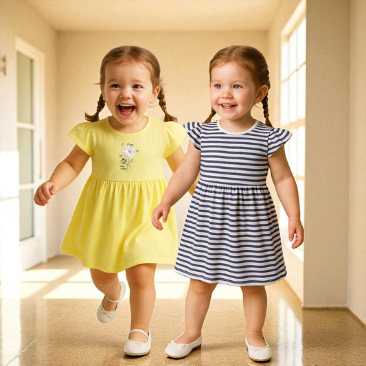 Victor and Jane - All-Over Printed Ruffle Dress (Pack of 2)