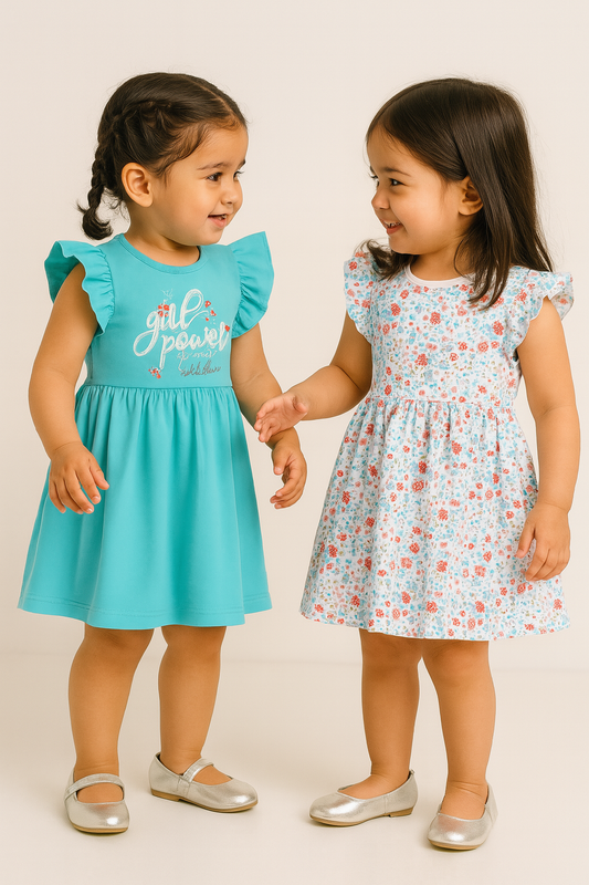 Victor and Jane - All-Over Printed Ruffle Dress (Pack of 2)