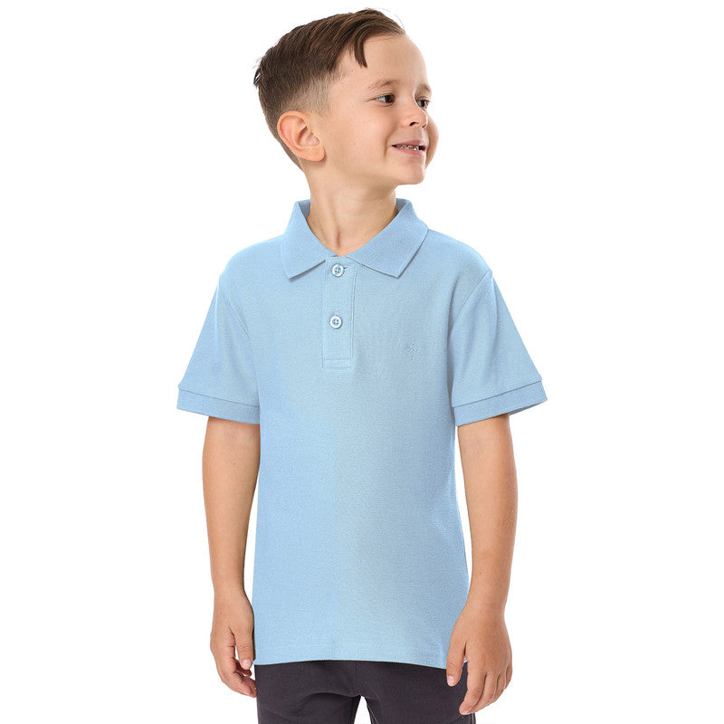Victor & Jane Junior Boys' Polo T-Shirt – Powder Blue