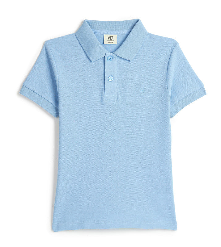 Victor & Jane Junior Boys' Polo T-Shirt – Powder Blue