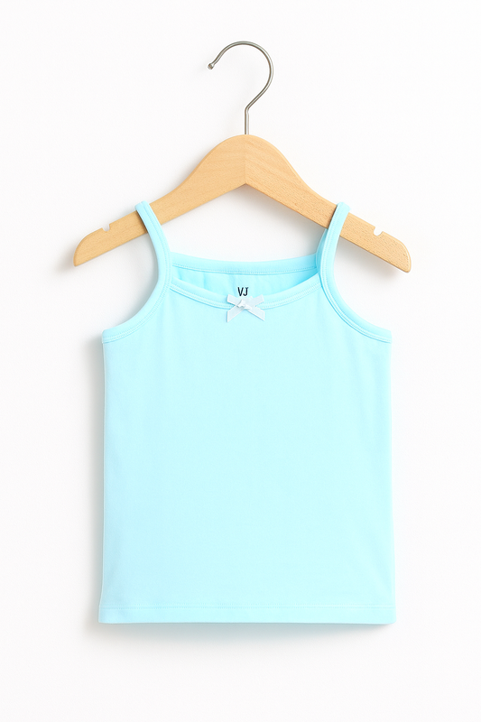 3-Pack Girls' Cotton Camisoles – Pastel Spaghetti Strap Essentials
