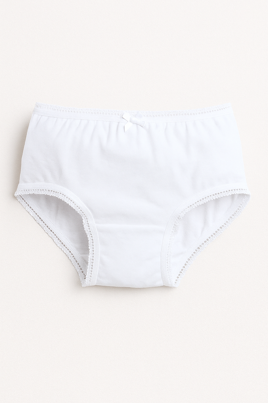 3-Pack Girls' Briefs – Neutral Cotton Basics in Black, White & Grey