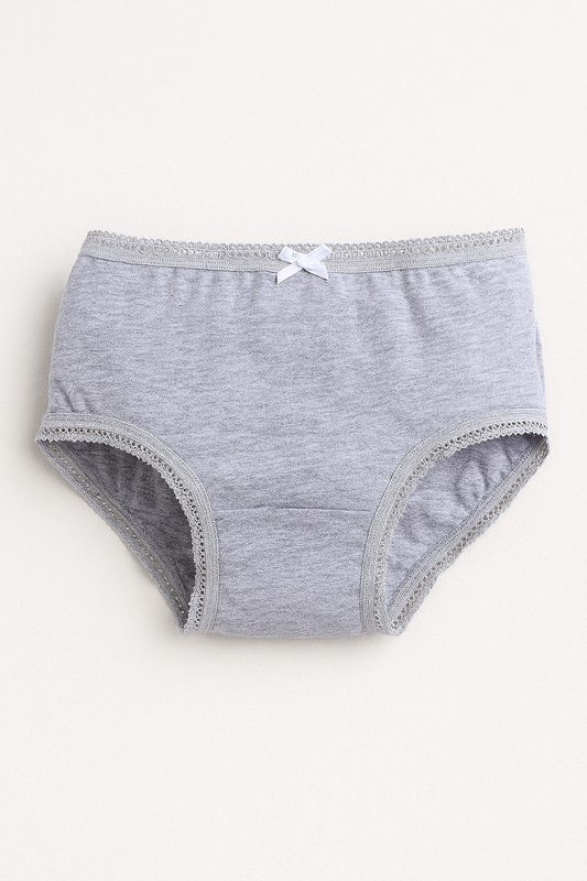 3-Pack Girls' Briefs – Neutral Cotton Basics in Black, White & Grey