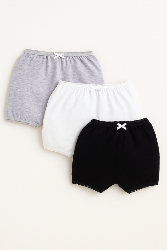 3-Piece Bloomers Set for Girls – Cotton Essentials