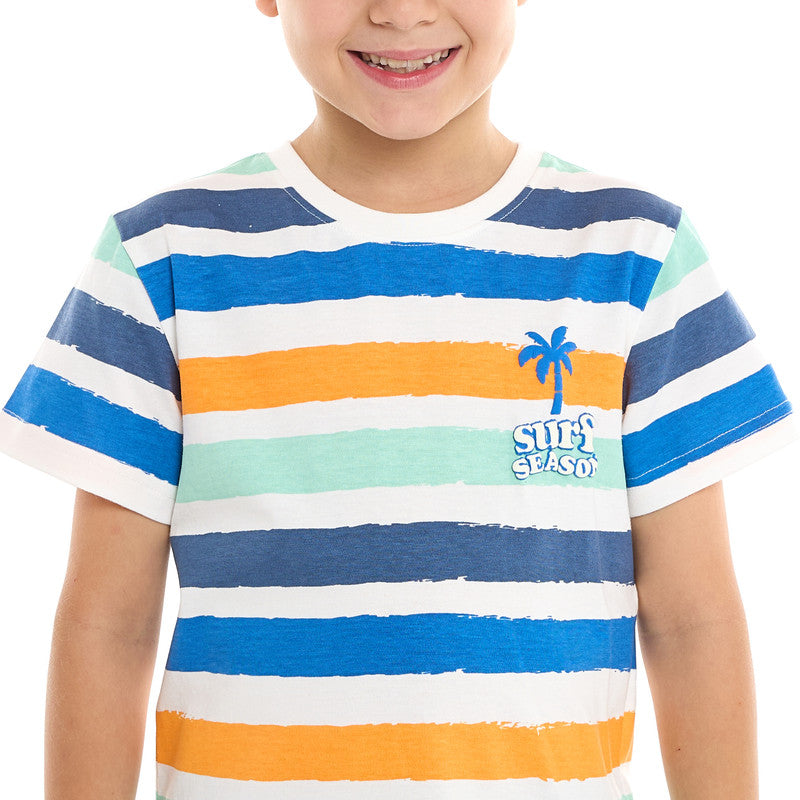 Victor and Jane Classic Royal Blue Cotton T-Shirt & Pull-On Shorts Set