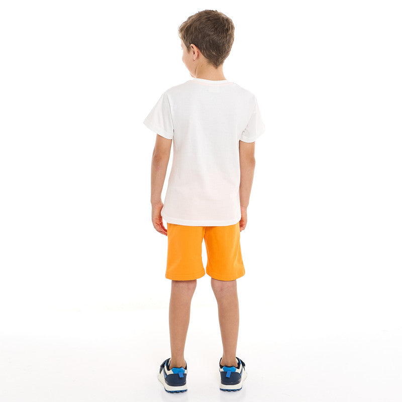 Victor and Jane Classic Royal Blue Cotton T-Shirt & Pull-On Shorts Set