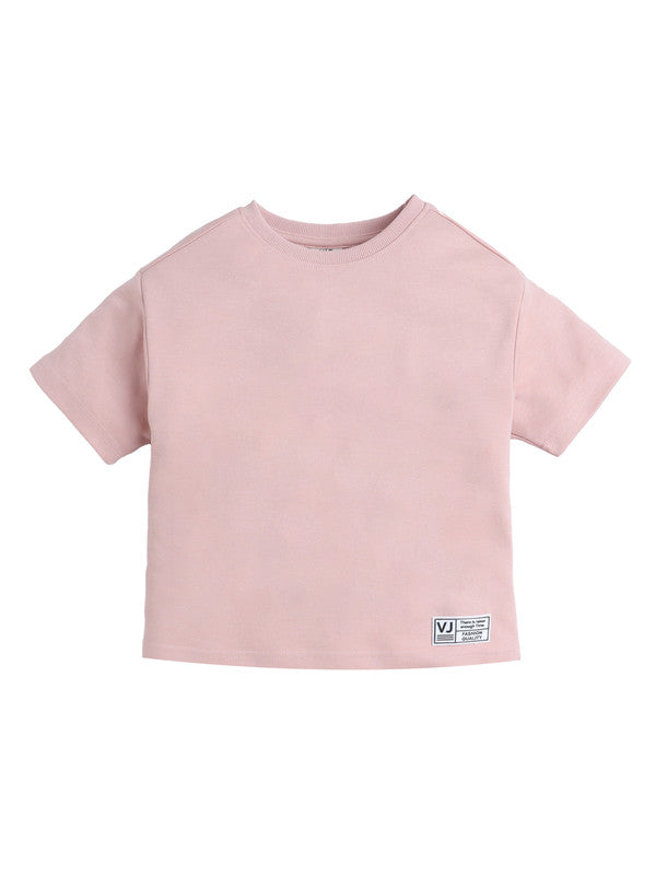 Boys Cotton Interlock Tee & Shorts Set – Peach