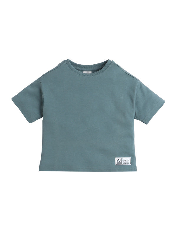 Boys Cotton Interlock Tee & Shorts Set – Sage Green