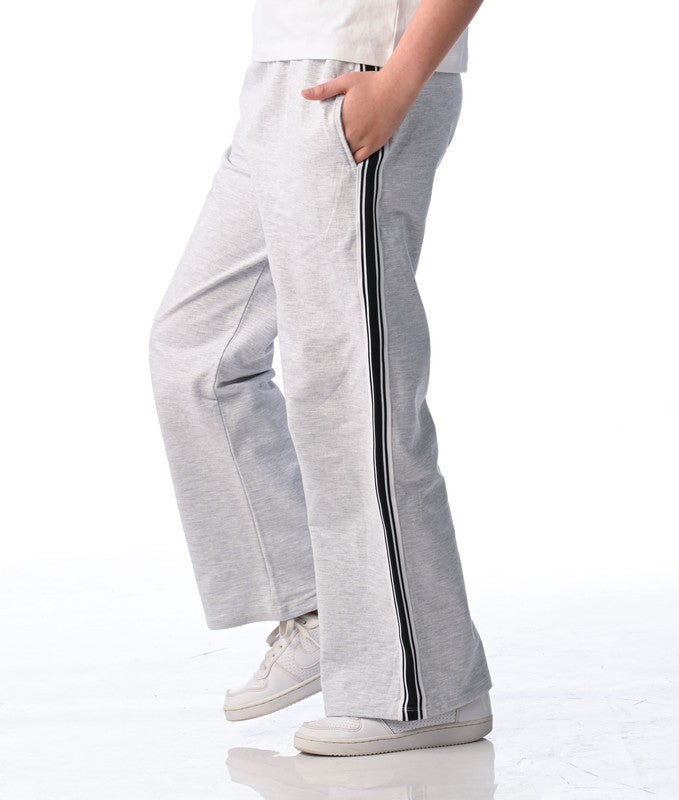 Victor and Jane Girls' 2pcs Spring/Summer Outfit Set - Comfy Knit Crop Top & Wide-Leg Pants