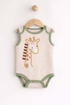 Baby Boys Sleeveless Interactive Printed Bodysuits “ Pack Of 3