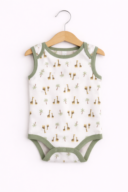 Baby Boys Sleeveless Interactive Printed Bodysuits “ Pack Of 3