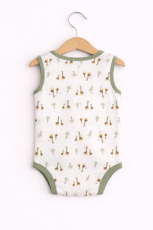Baby Boys Sleeveless Interactive Printed Bodysuits “ Pack Of 3