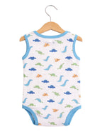 Baby Boys Sleeveless Interactive Dino Print Bodysuits “ Pack Of 3