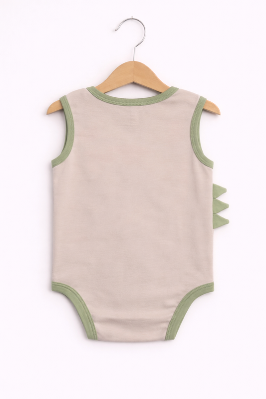 Baby Boys Sleeveless Interactive Crocodile Print Bodysuits “ Pack Of 3