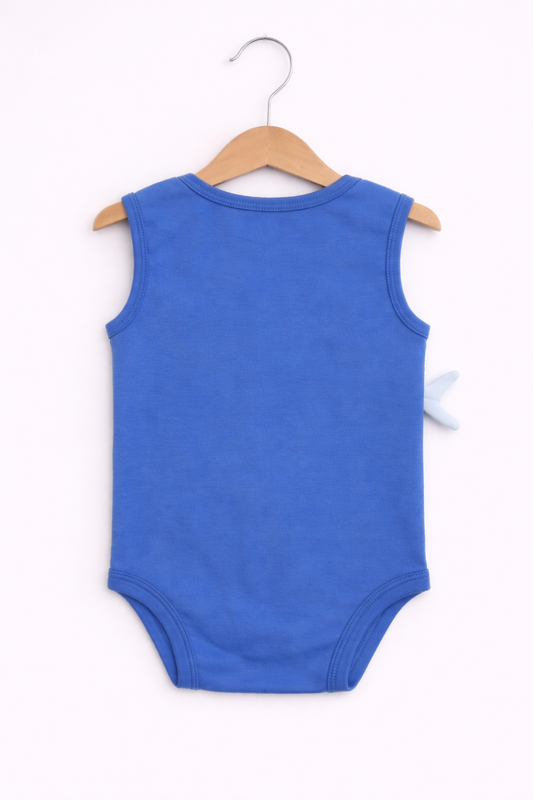 Baby Boys Interactive Sleeveless Shark Print Bodysuits “ Pack Of 3