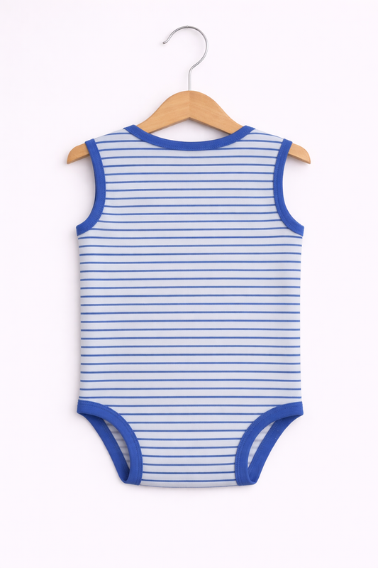 Baby Boys Interactive Sleeveless Shark Print Bodysuits “ Pack Of 3