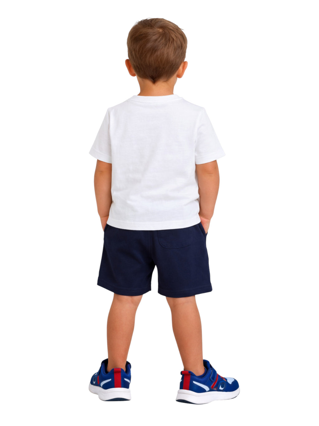 Boys' 2Pcs Cute Crab Print Round Neck T-Shirt And Shorts Set