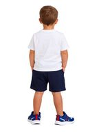 Boys' 2Pcs Cute Crab Print Round Neck T-Shirt And Shorts Set