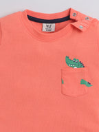 Boys Dinosaur Print Cotton T-Shirt & Shorts Set “ Summer Daywear