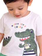Boys Dinosaur Print Cotton T-Shirt & Shorts Set “ Summer Daywear