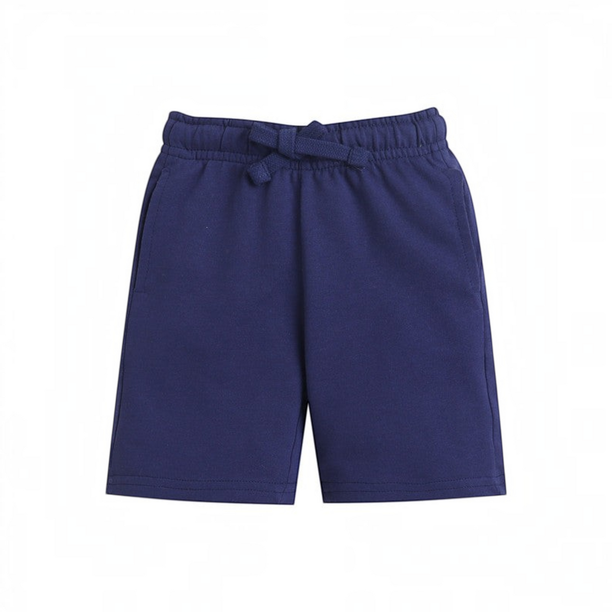 victor and jane boys navy blue cotton shorts with an elasticated drawstring waistband and side pockets