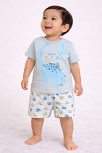 Boys Graphic Print Cotton T-Shirt & Shorts Set “ Summer Daywear