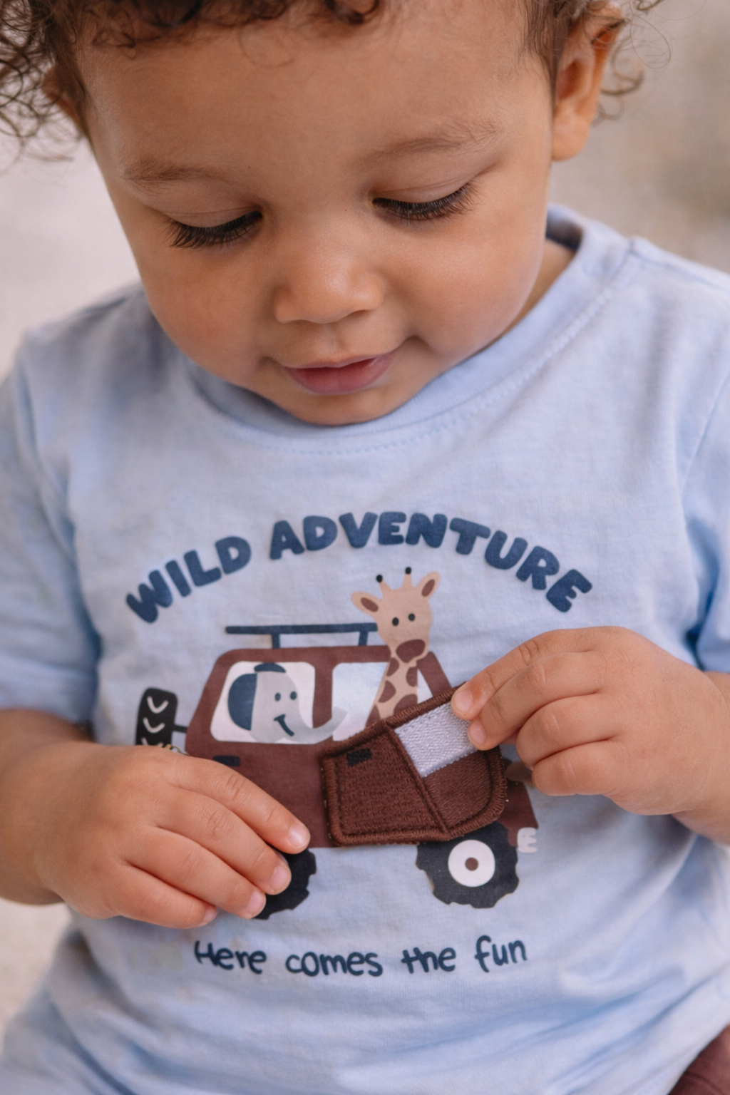 Infant Boys’ 2-Piece Set “ Œwild Adventure” Interactive Car Door Tee & Shorts