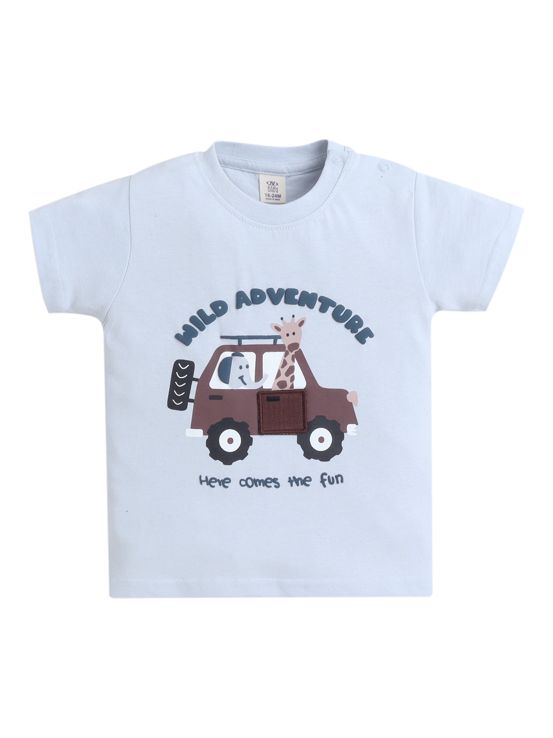 Infant Boys’ 2-Piece Set “ Œwild Adventure” Interactive Car Door Tee & Shorts