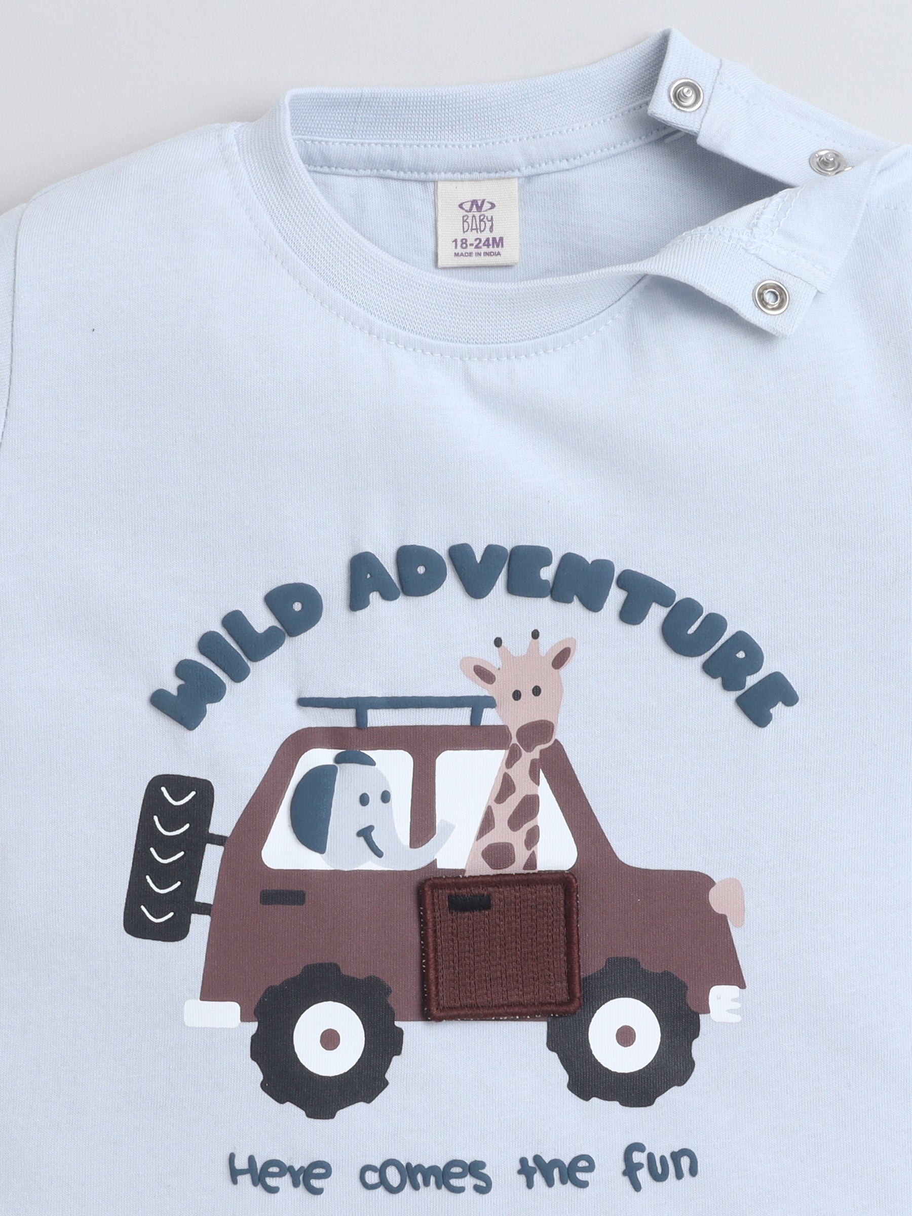 Infant Boys’ 2-Piece Set “ Œwild Adventure” Interactive Car Door Tee & Shorts