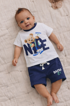 Infant Boys’ 2-Piece Set “ Œnice” Graphic T-Shirt & Shorts