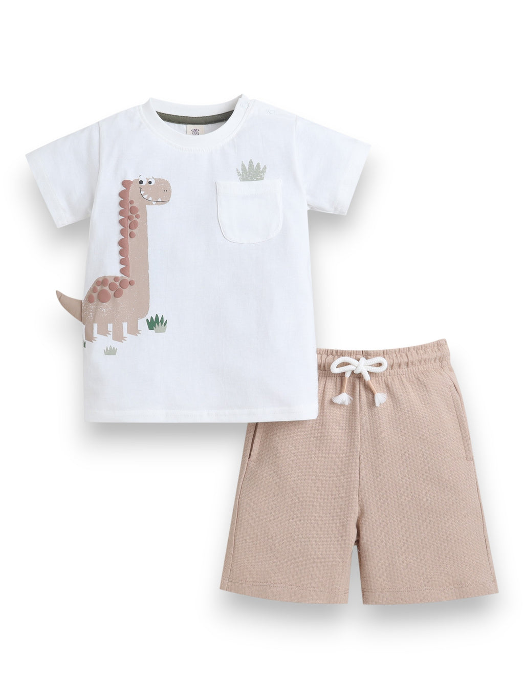 Infant Boys’ 2-Piece Set “ Dinosaur Appliquã© T-Shirt & Drawstring Shorts