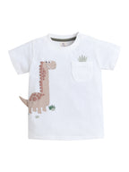 Infant Boys’ 2-Piece Set “ Dinosaur Appliquã© T-Shirt & Drawstring Shorts