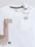 Infant Boys’ 2-Piece Set “ Dinosaur Appliquã© T-Shirt & Drawstring Shorts