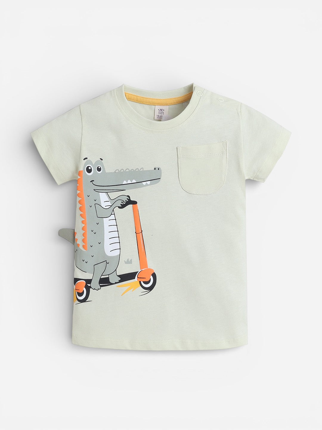 Infant Boys’ 2-Piece Set “ Crocodile Scooter Print T-Shirt & Drawstring Shorts