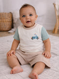 Infant Boys’ 2-Piece Set “ Œcrawl Walk Race” Car Print T-Shirt & Cargo Shorts