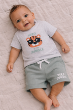 Infant Boys’ 2-Piece Set “ Œhero Of The Jungle” Graphic T-Shirt & Shorts