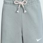 victor and jane sage green ribbed baby joggers with an elastic drawstring waist and small white logo detail