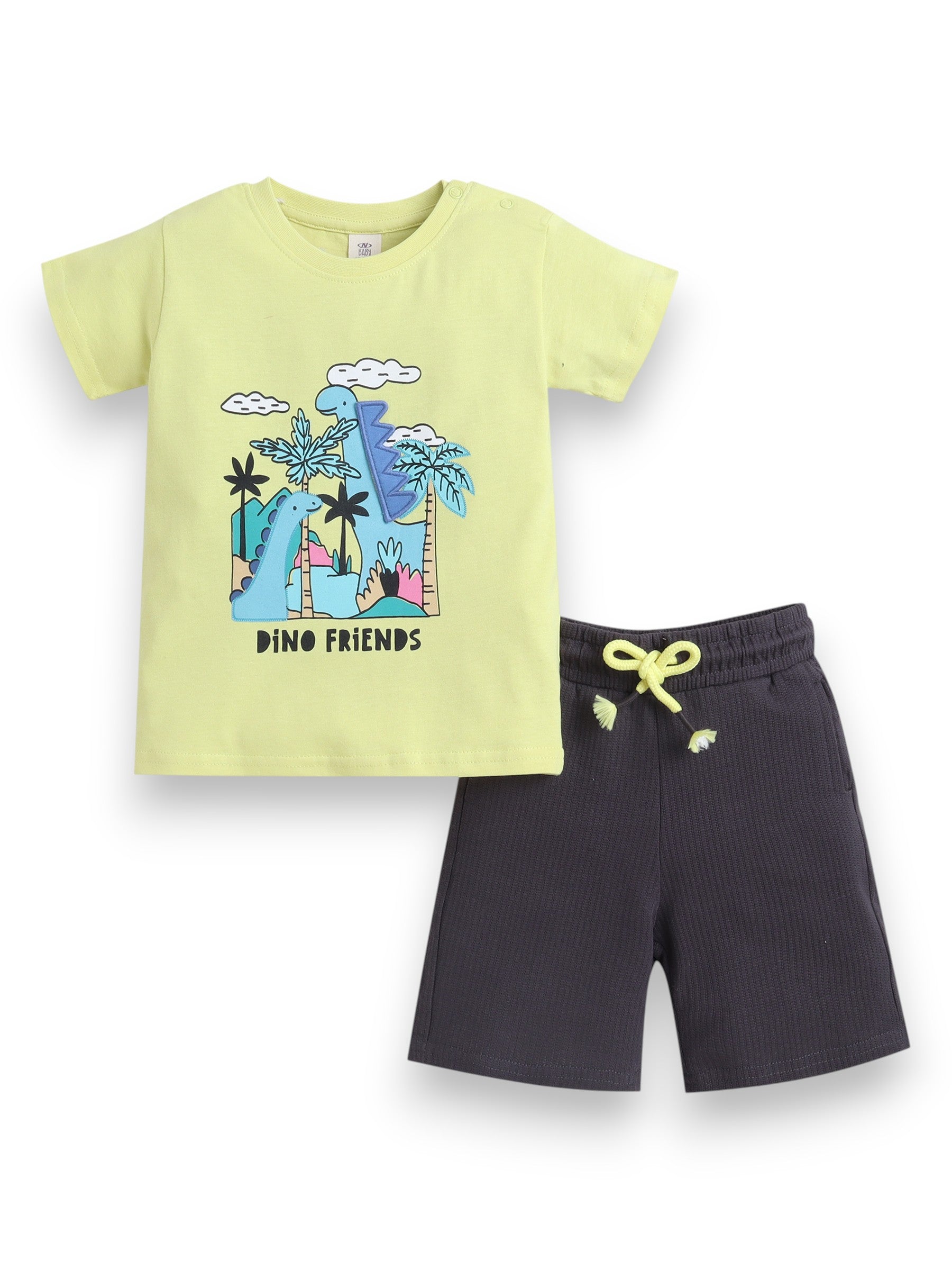 Infant Boys’ 2-Piece Set “ Œdino Friends” Graphic T-Shirt & Shorts