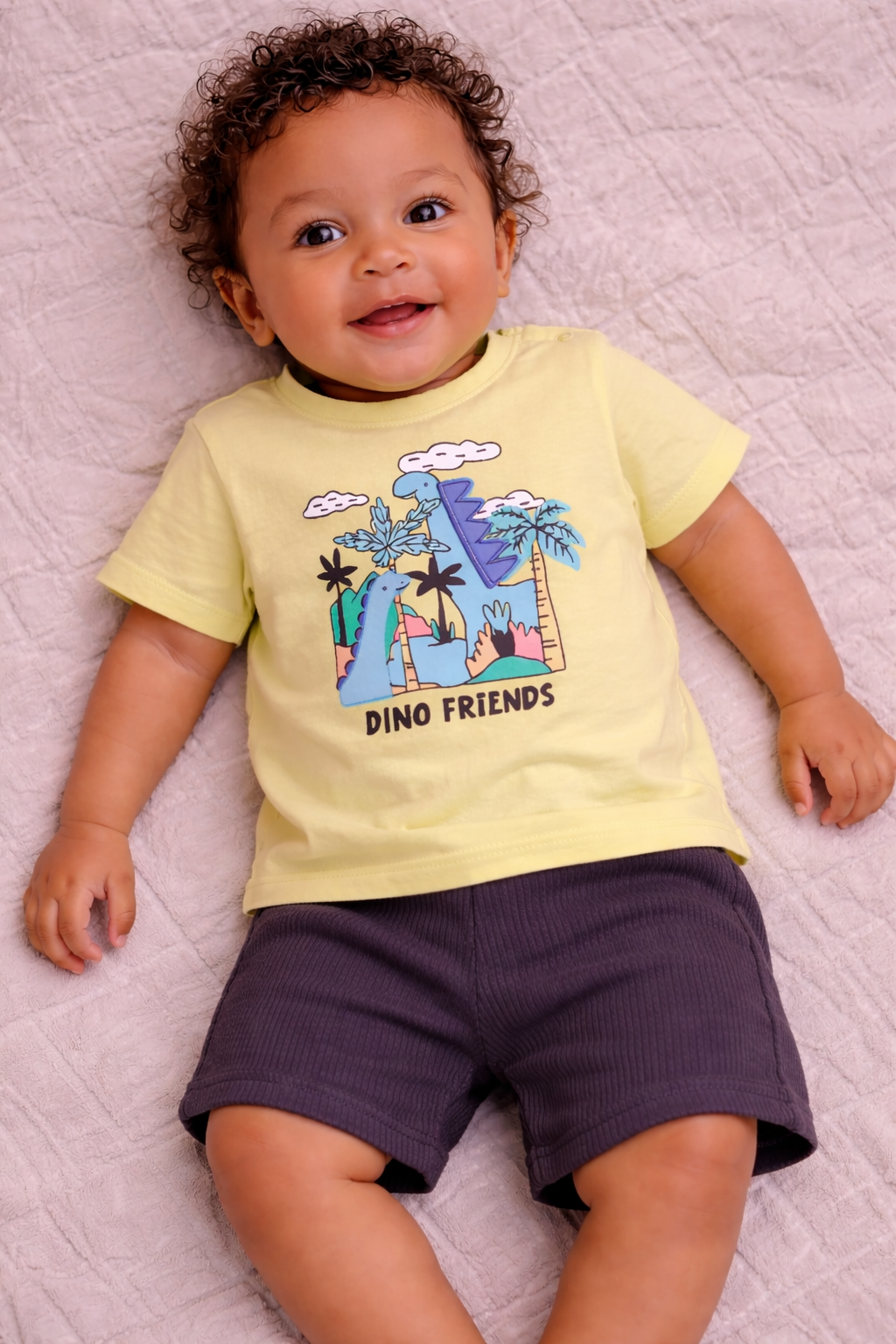 Infant Boys’ 2-Piece Set “ Œdino Friends” Graphic T-Shirt & Shorts