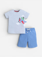 Infant Boys’ 2-Piece Set “ Aeroplane Graphic T-Shirt & Drawstring Shorts