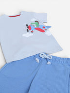 Infant Boys’ 2-Piece Set “ Aeroplane Graphic T-Shirt & Drawstring Shorts