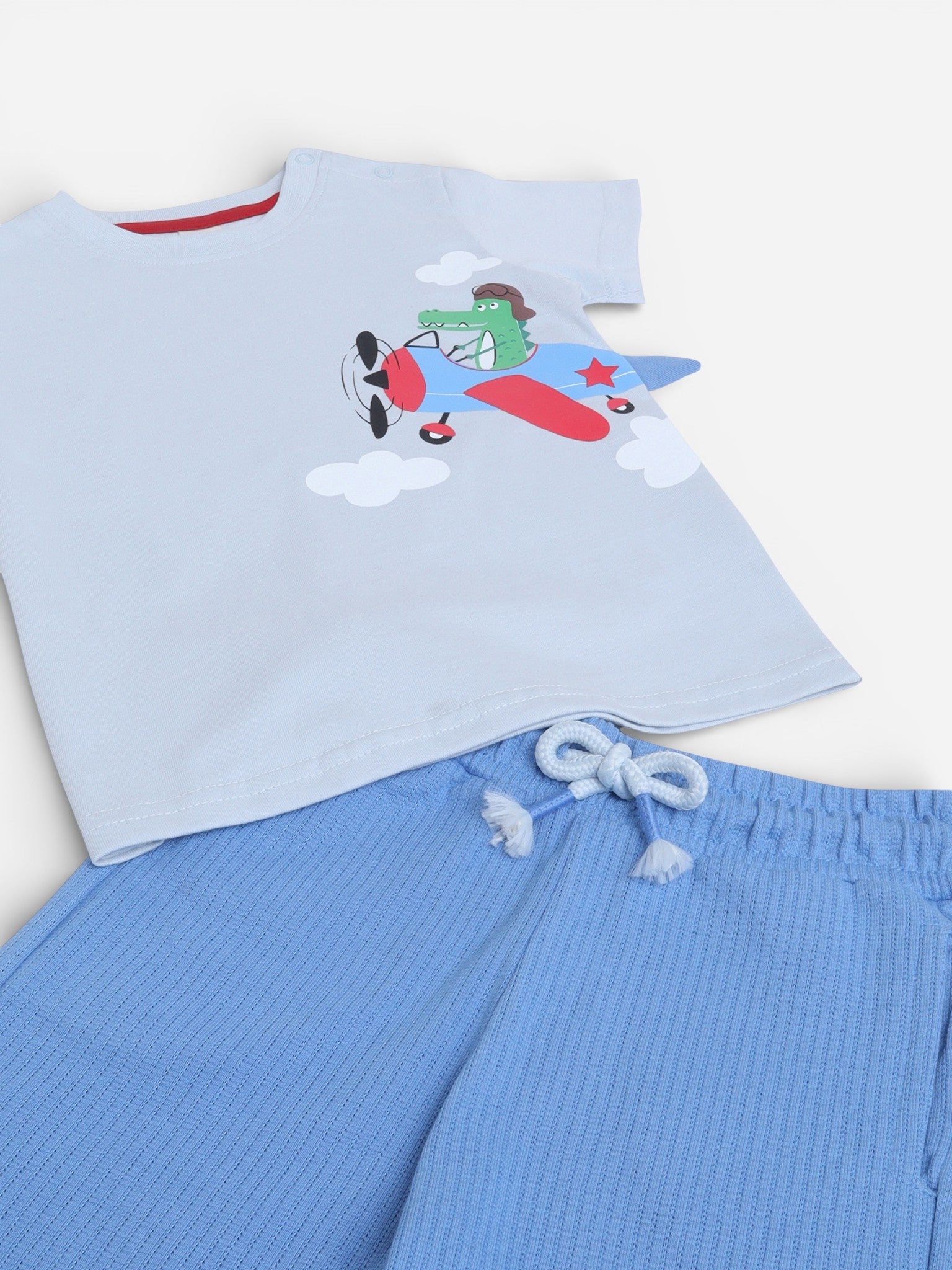Infant Boys’ 2-Piece Set “ Aeroplane Graphic T-Shirt & Drawstring Shorts