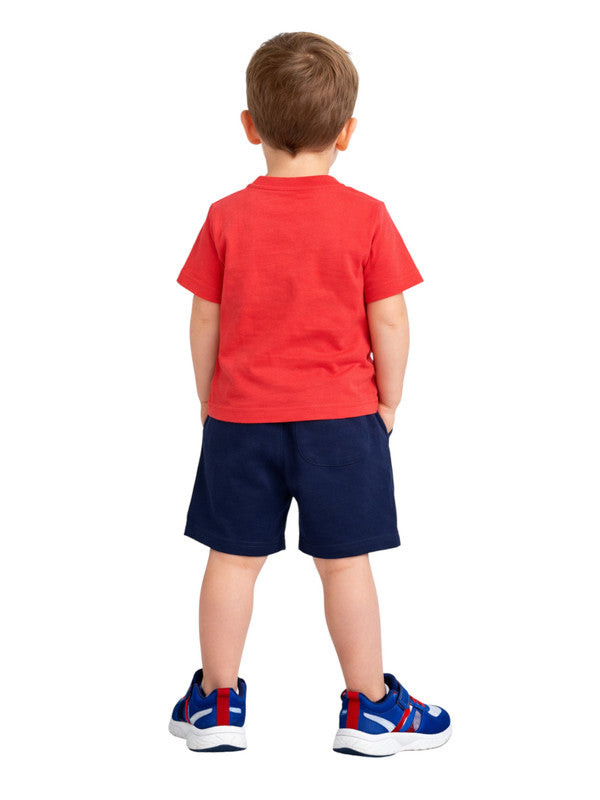 Boys' 2pcs Summer Vibes Round Neck T-Shirt and Shorts Set